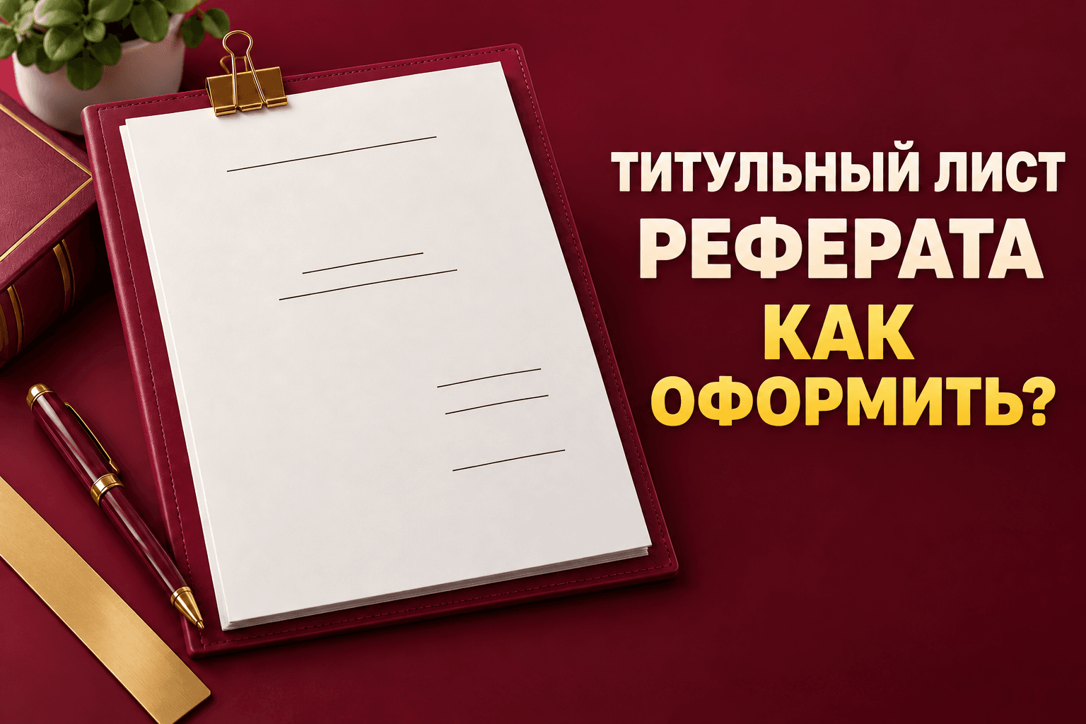 Титульный лист реферата: правила и образец оформления